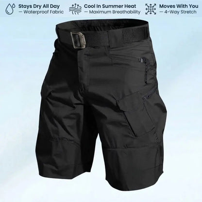 Men's Waterproof Work Shorts - 4 Way Stretch, 10 Pockets