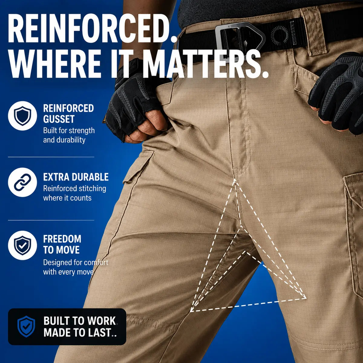 Men's Waterproof Work Shorts - 4 Way Stretch, 10 Pockets