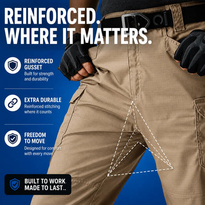 Men's Waterproof Work Shorts - 4 Way Stretch, 10 Pockets