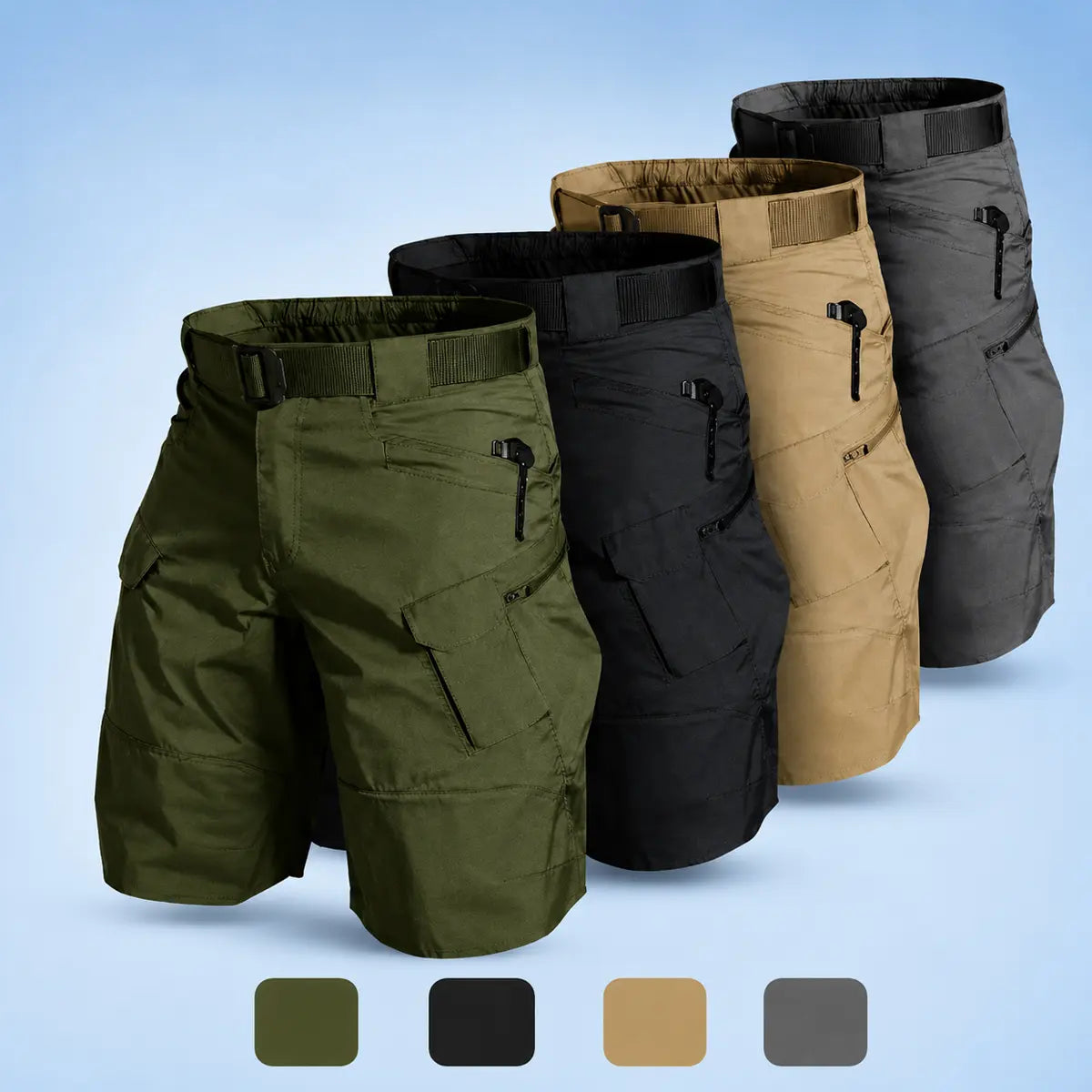 Men's Waterproof Work Shorts - 4 Way Stretch, 10 Pockets