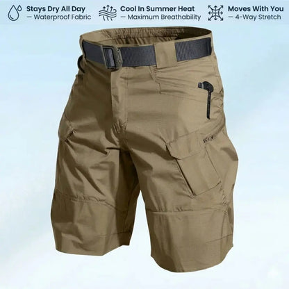 Men's Waterproof Work Shorts - 4 Way Stretch, 10 Pockets